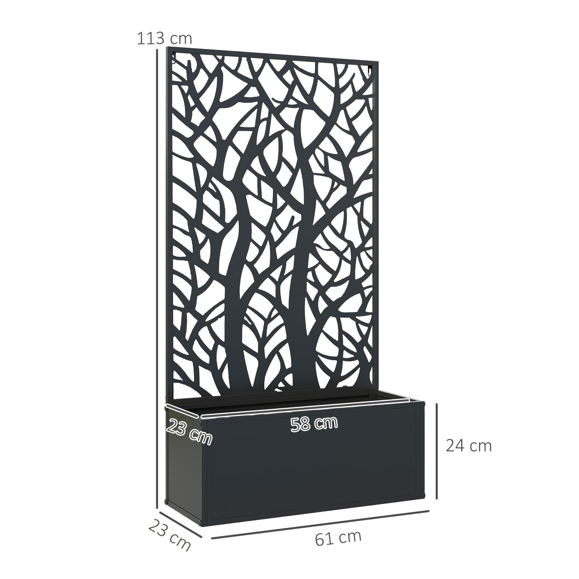 Metal Raised Garden Bed with Trellis, Elevated Planter Box