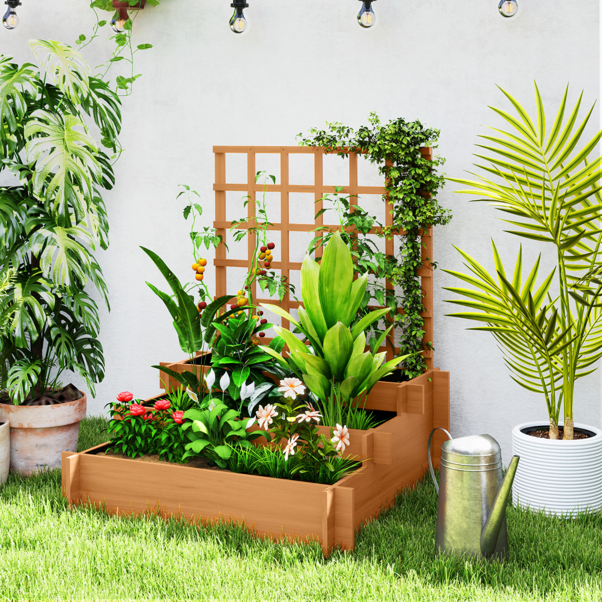 Climbing Plant Trellis with Planters