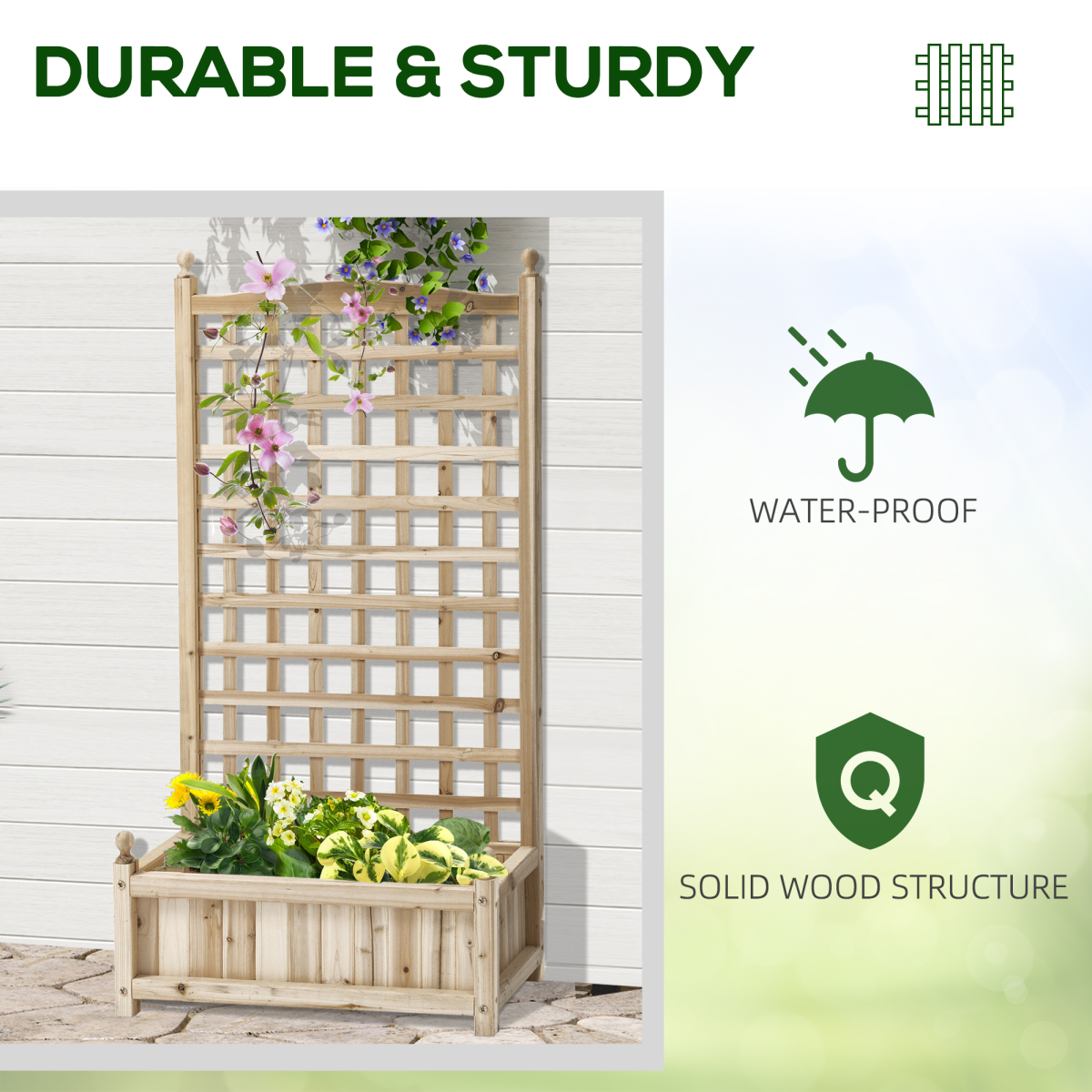 Raised Garden Bed with Trellis Garden Planters