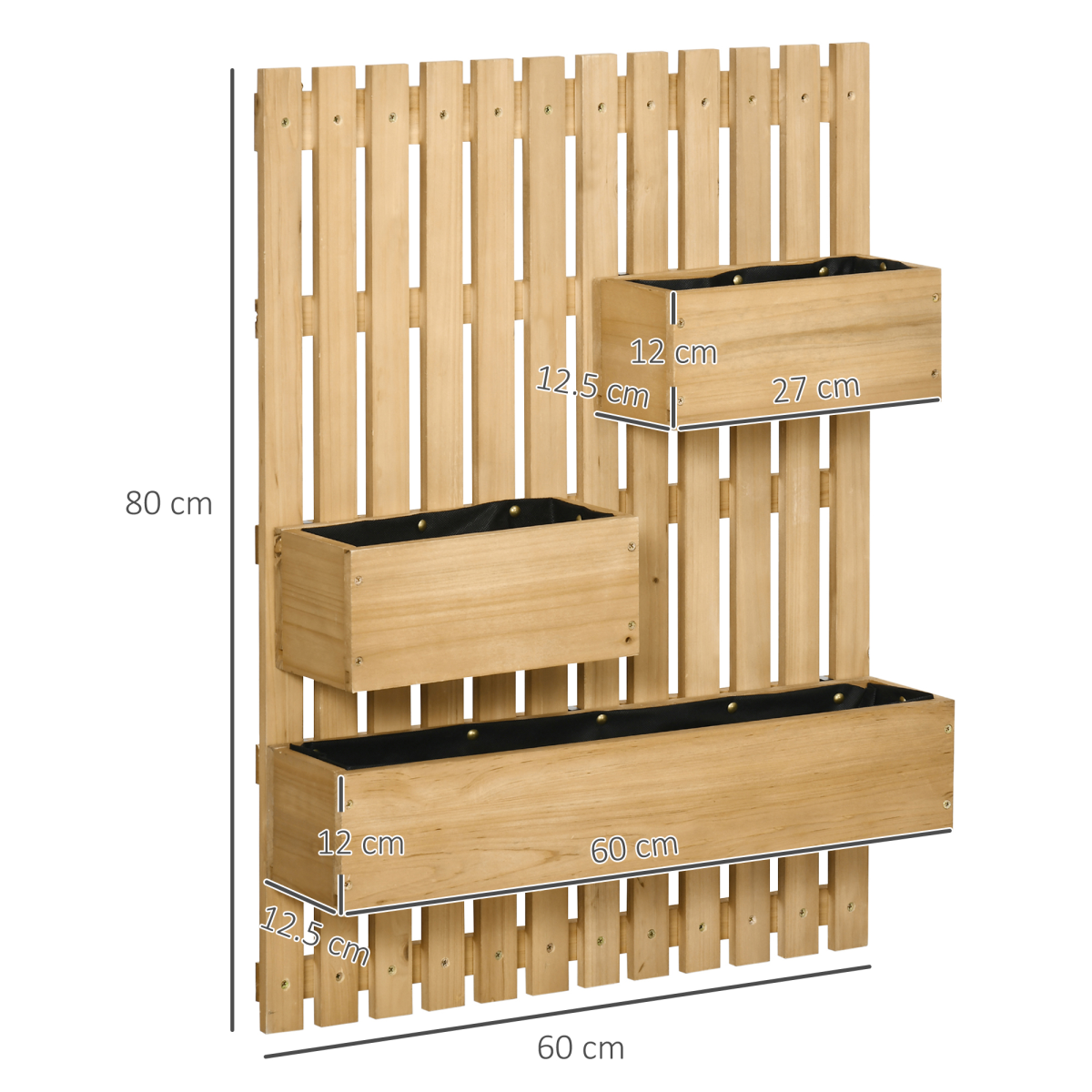 Wooden Garden Planters with Trellis Raised Bed