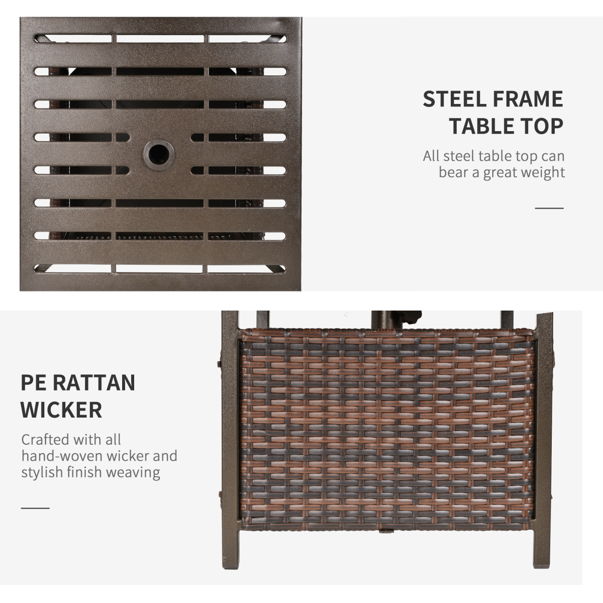 Rattan Coffee Table for Garden Backyard