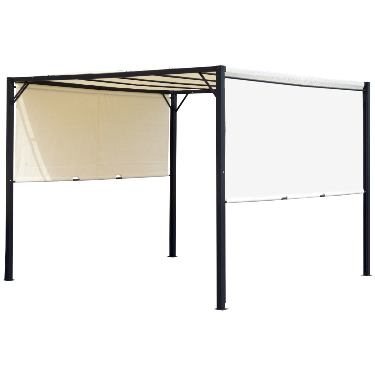 Metal Pergola With Canopy Retractable Canopy Cream