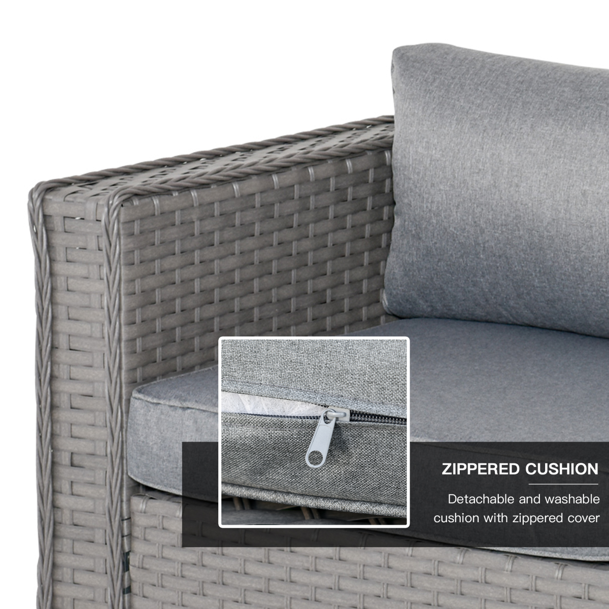 5 Piece Garden Rattan Wicker Corner Sofa Set