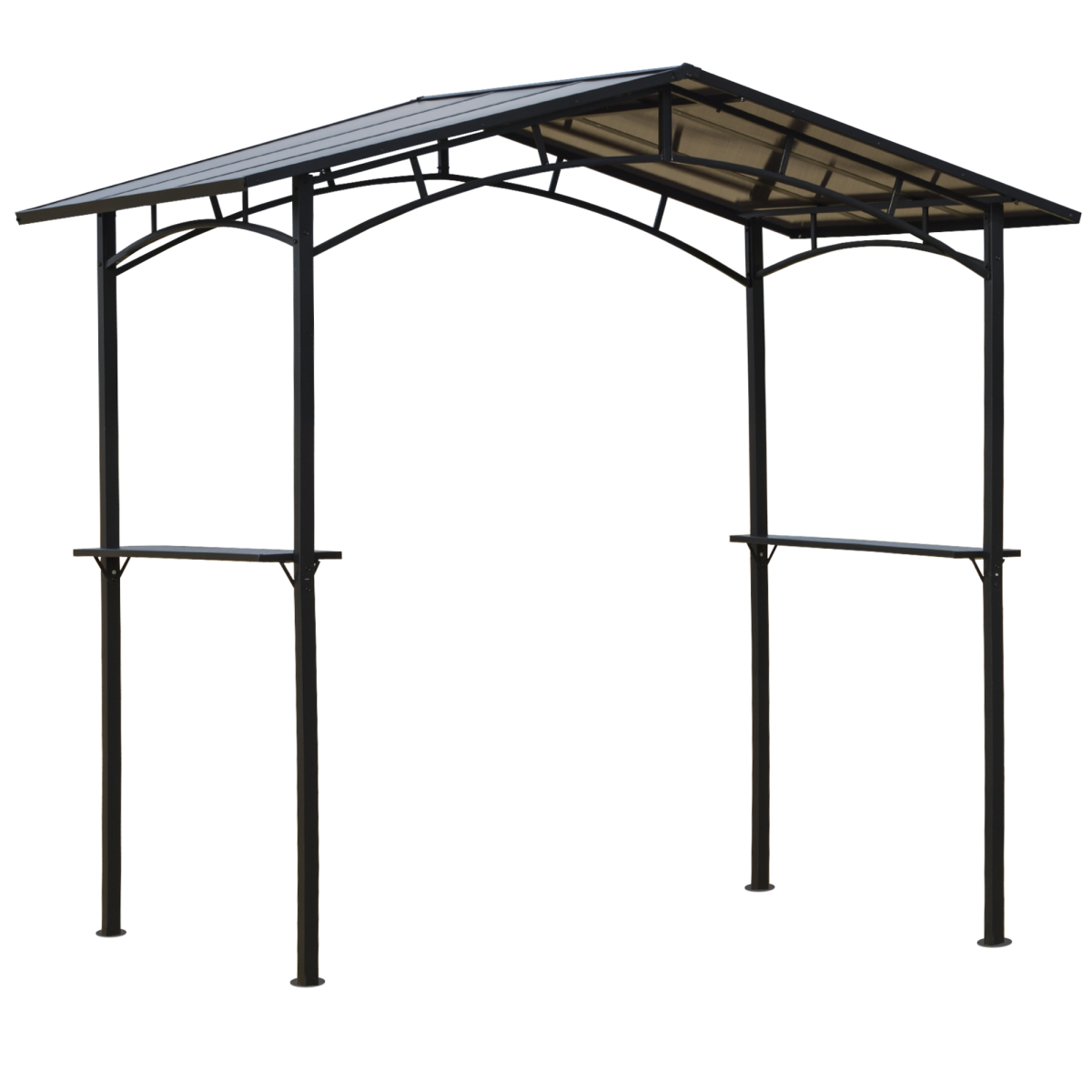 2.5 x 1.5m Grill Outdoor BBQ Gazebo Canopy & Side Shelves