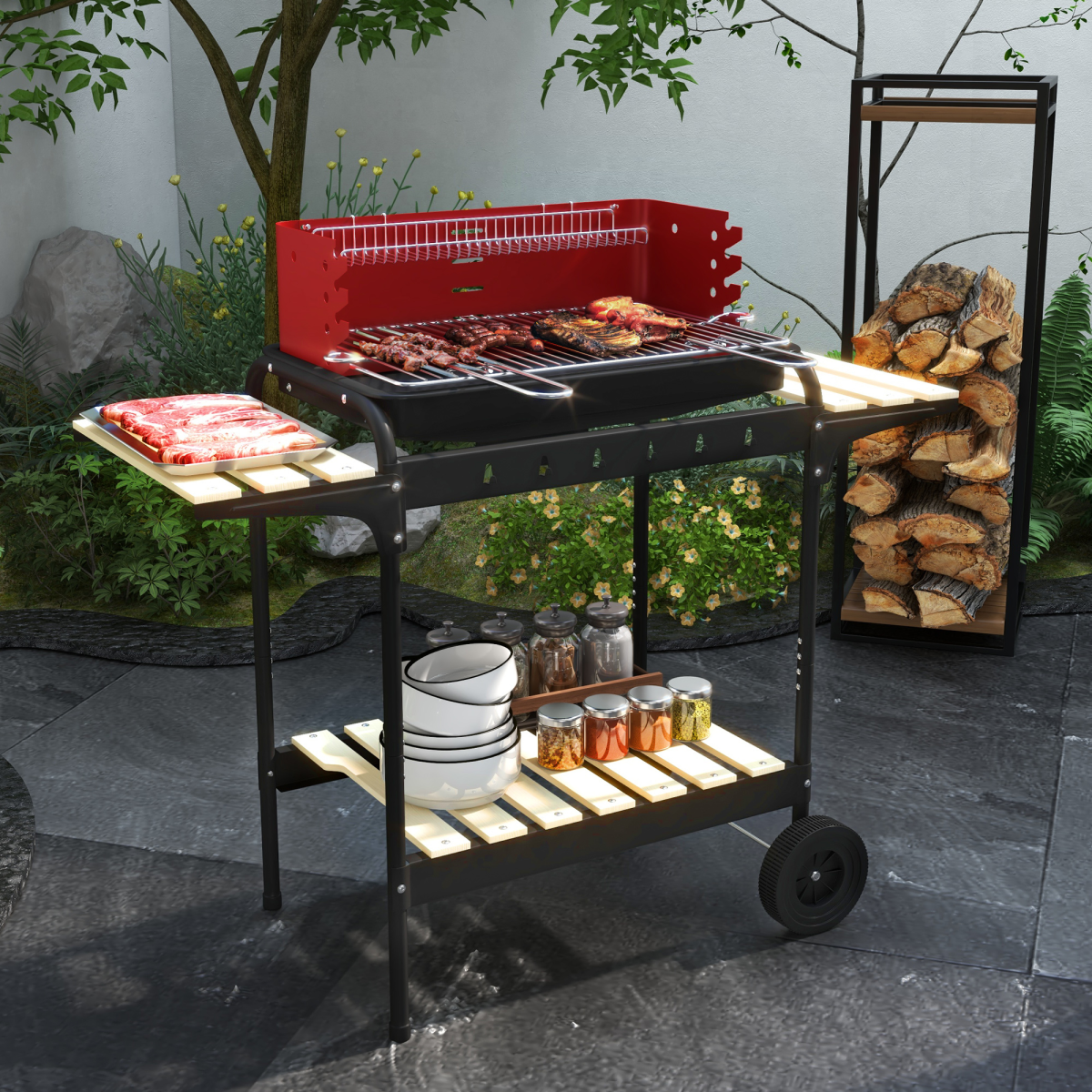 Charcoal Barbecue BBQ Grill 5-level