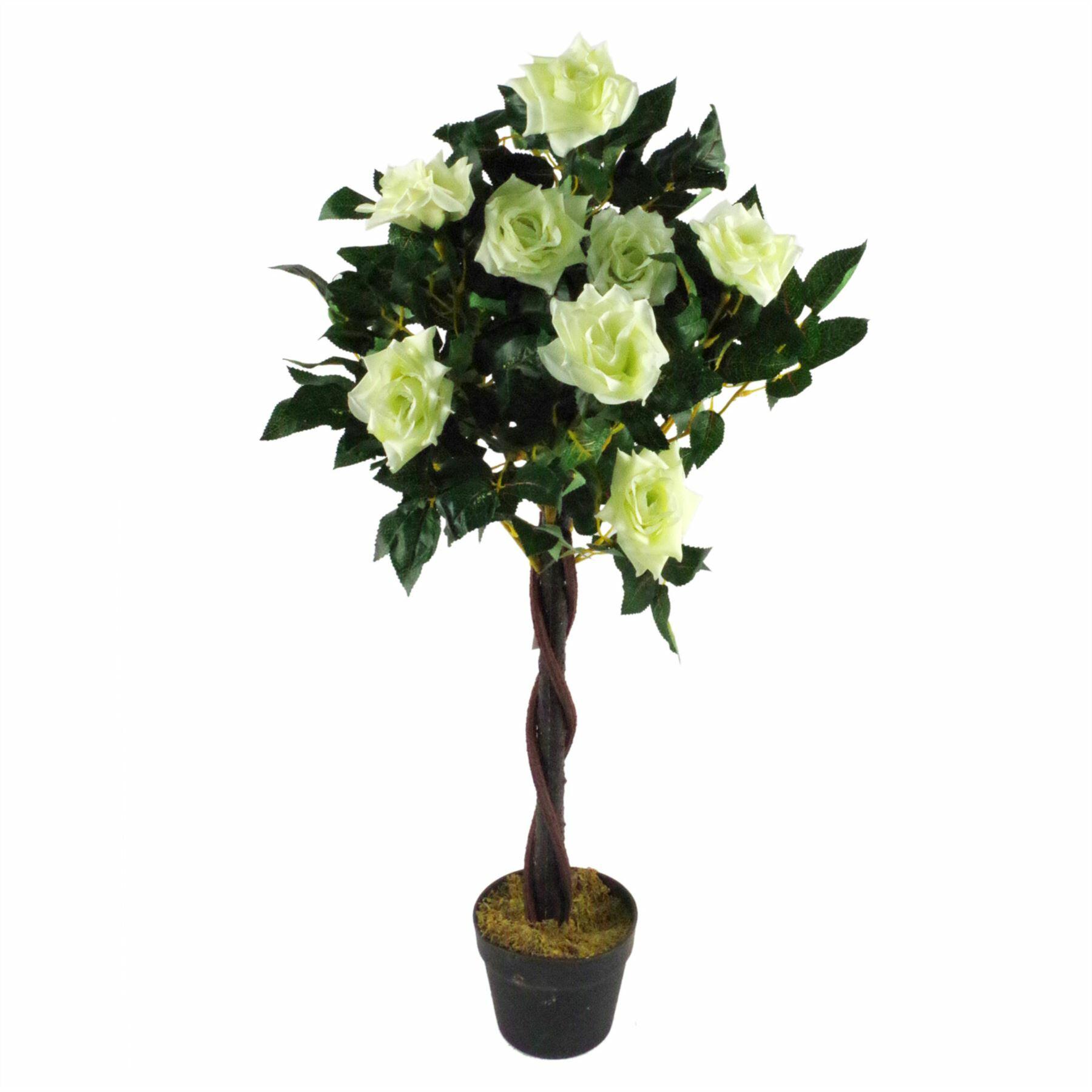 Artificial Cream Rose Tree Wedding Twisted Vine 90cm