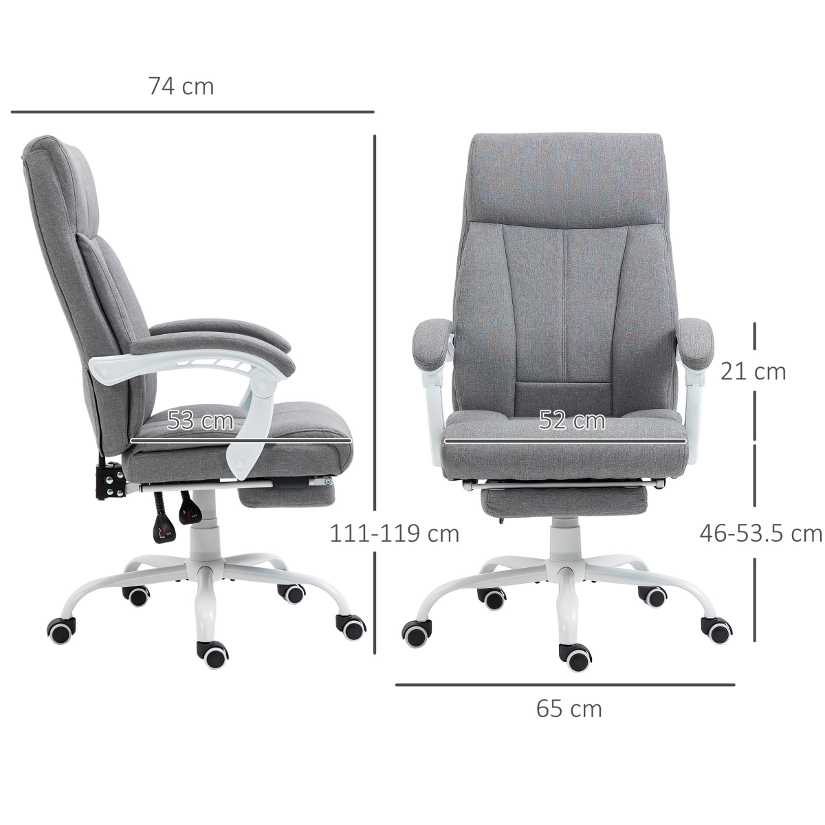 vinsetto fabric office chair for home with arm view 3