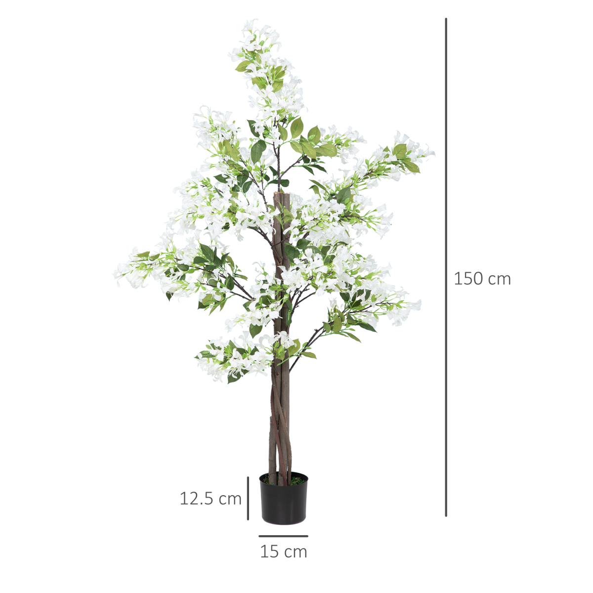 homcom potted artificial plants honeysuckle flower for indoor view 3