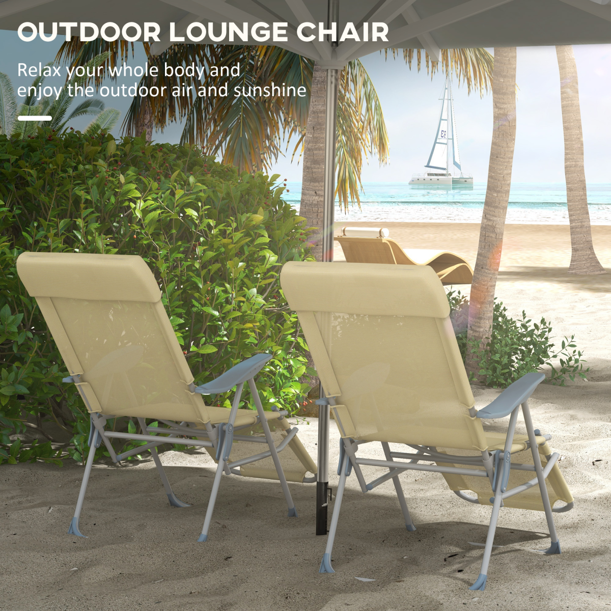 outsunny reclining garden chairs set of 2 with