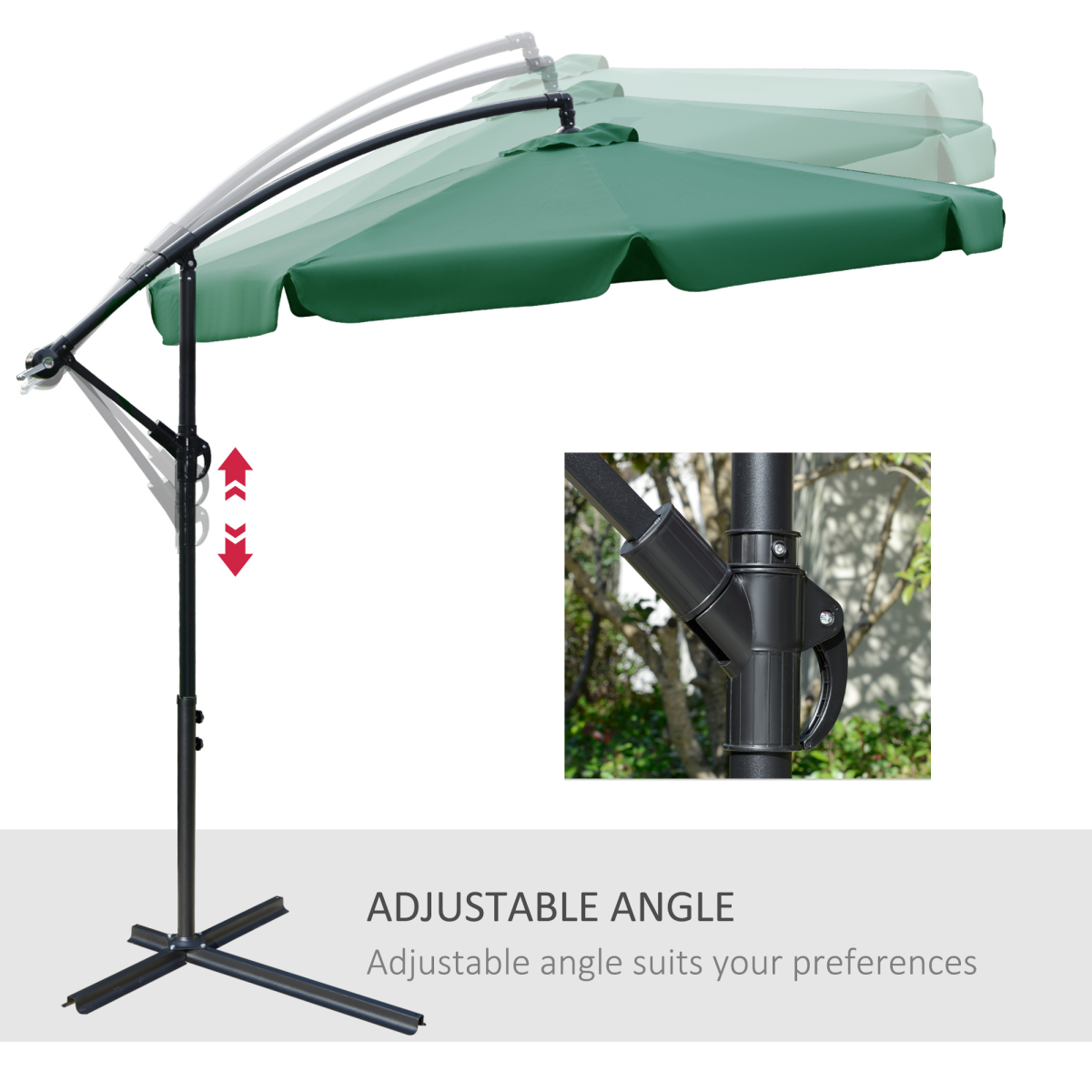 27m garden banana parasol cantilever umbrella with crank view 5