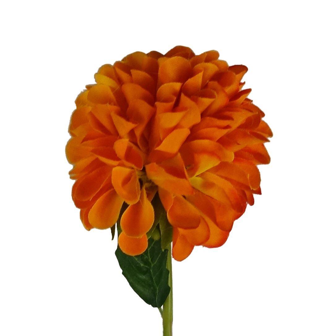 75cm artificial dahlia pompom flowers orange view 4