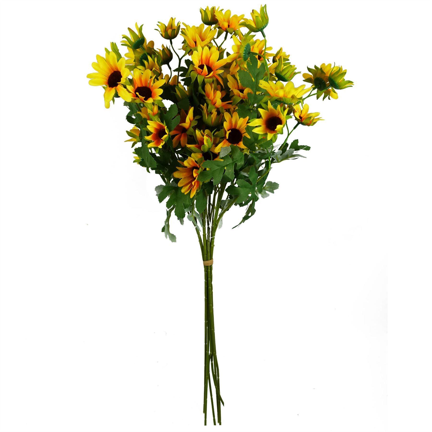 image of 70cm artificial yellow daisy flower spray view 4