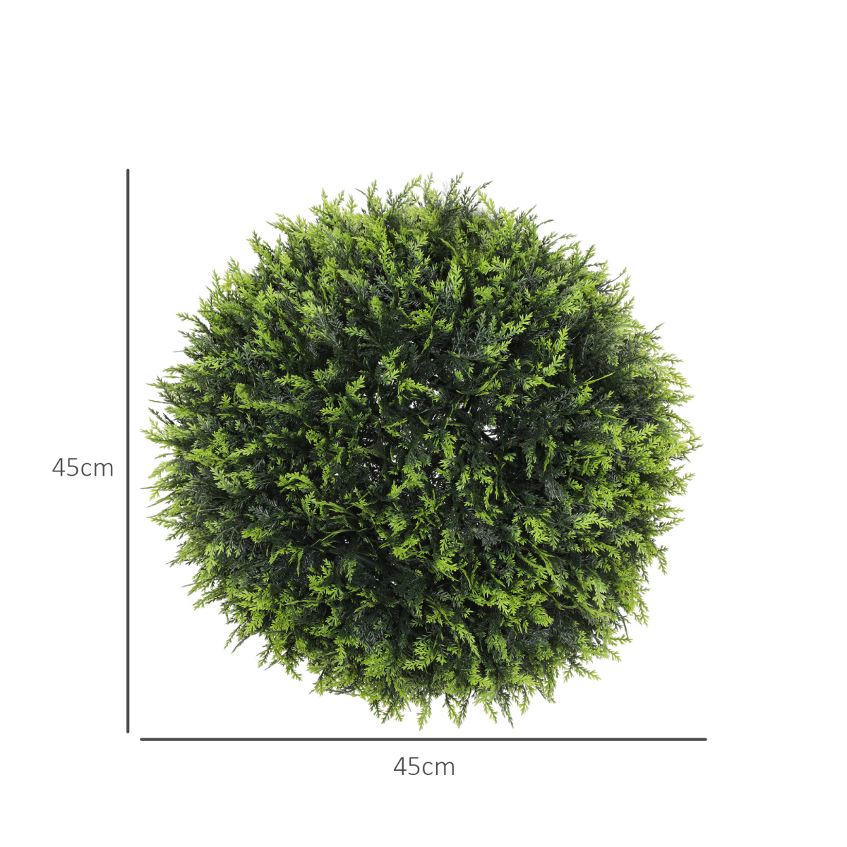 image of set of 2 artificial plant topiary balls, faux plants for decor, green view 2