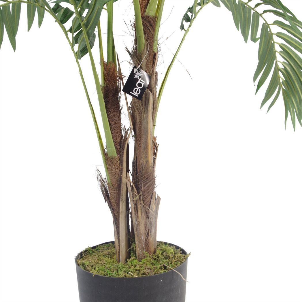image of 120cm realistic artificial palm tree with pot with gold metal planter view 1