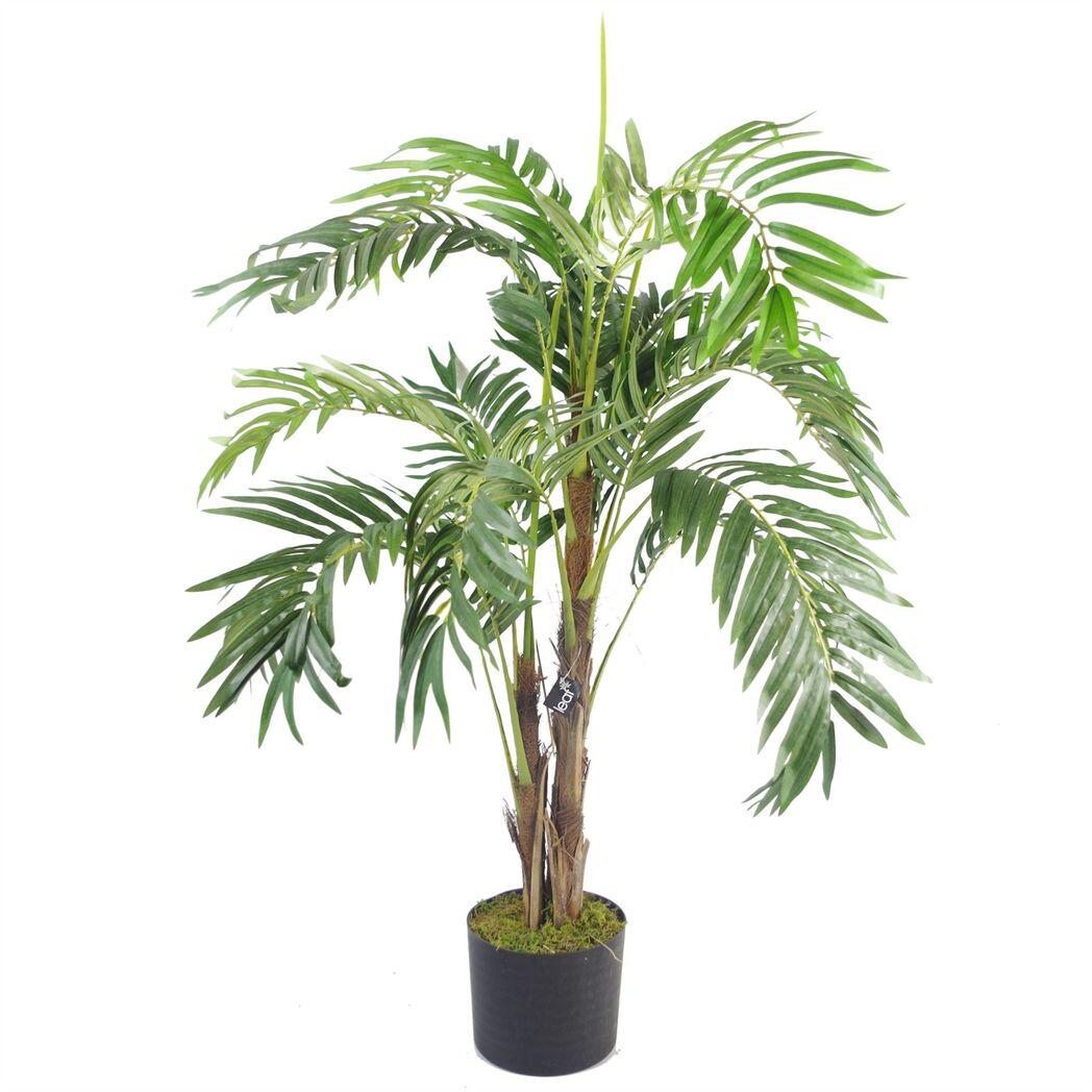 image of 120cm realistic artificial palm tree with pot with gold metal planter view 4