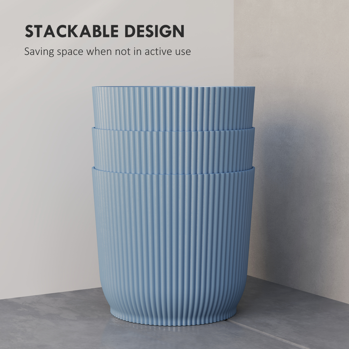 angled view of plant pots outdoor 22cm for garden decoration, blue