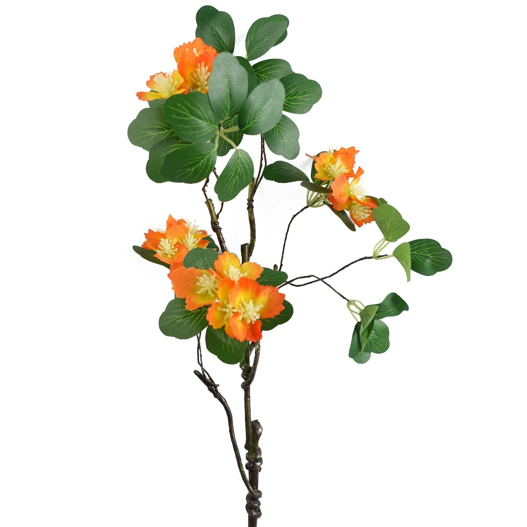 image showing 60cm flower foliage spray - orange