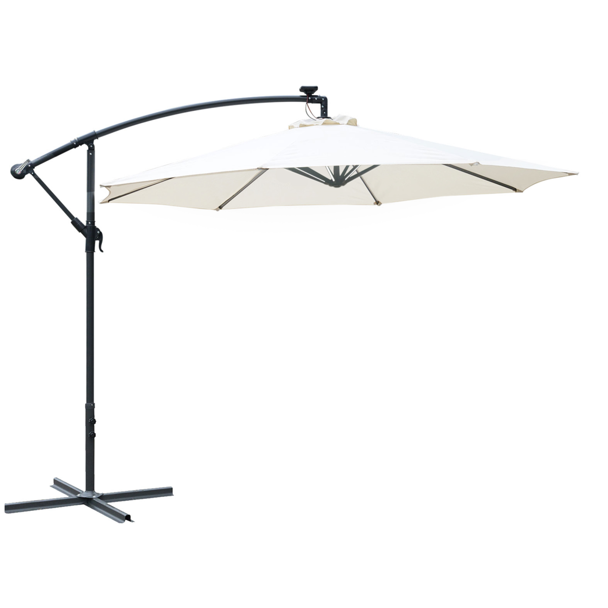 Umbrella Parasol with Solar Powered LED stripes
