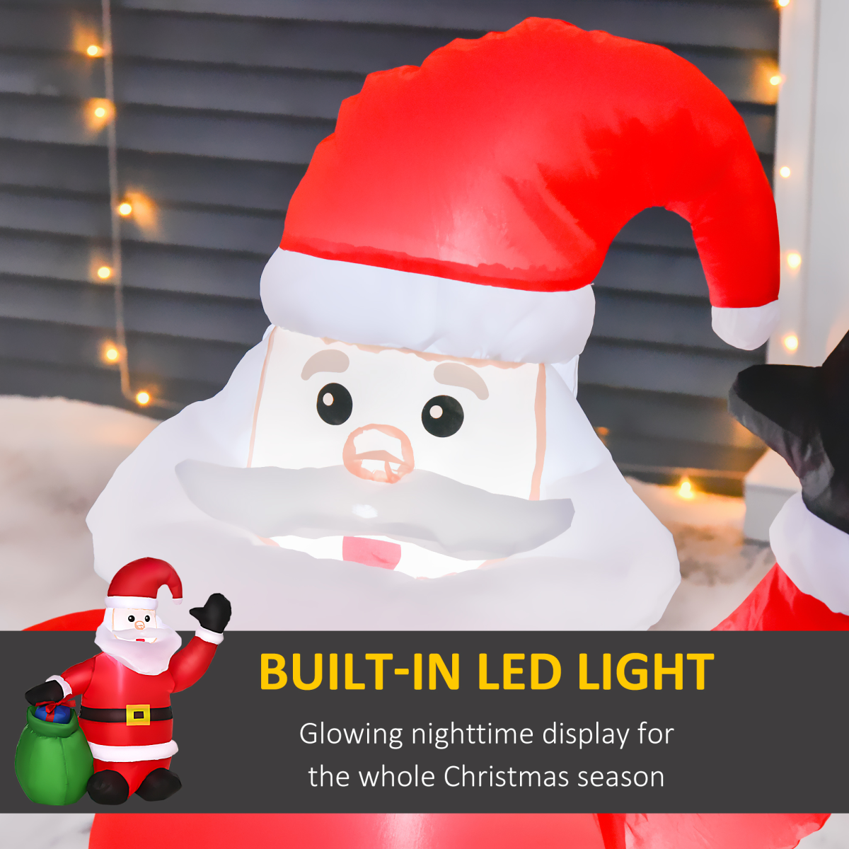 product photo of Inflatable Blow up Christmas Santa Claus 4ft LED Yard Decoration