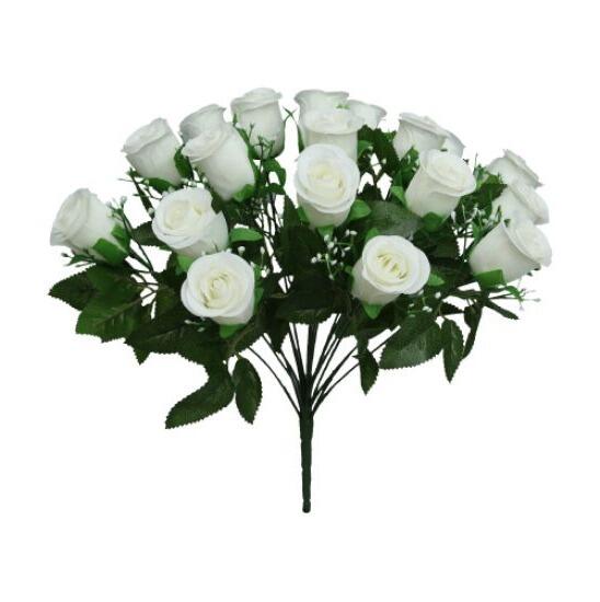 36cm Ivory Rosebud Artificial Flowers with 18 Heads