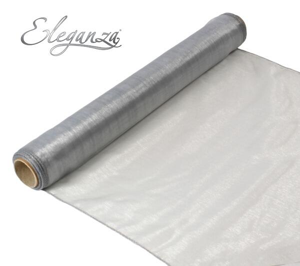 woven edge organza fabric roll silver