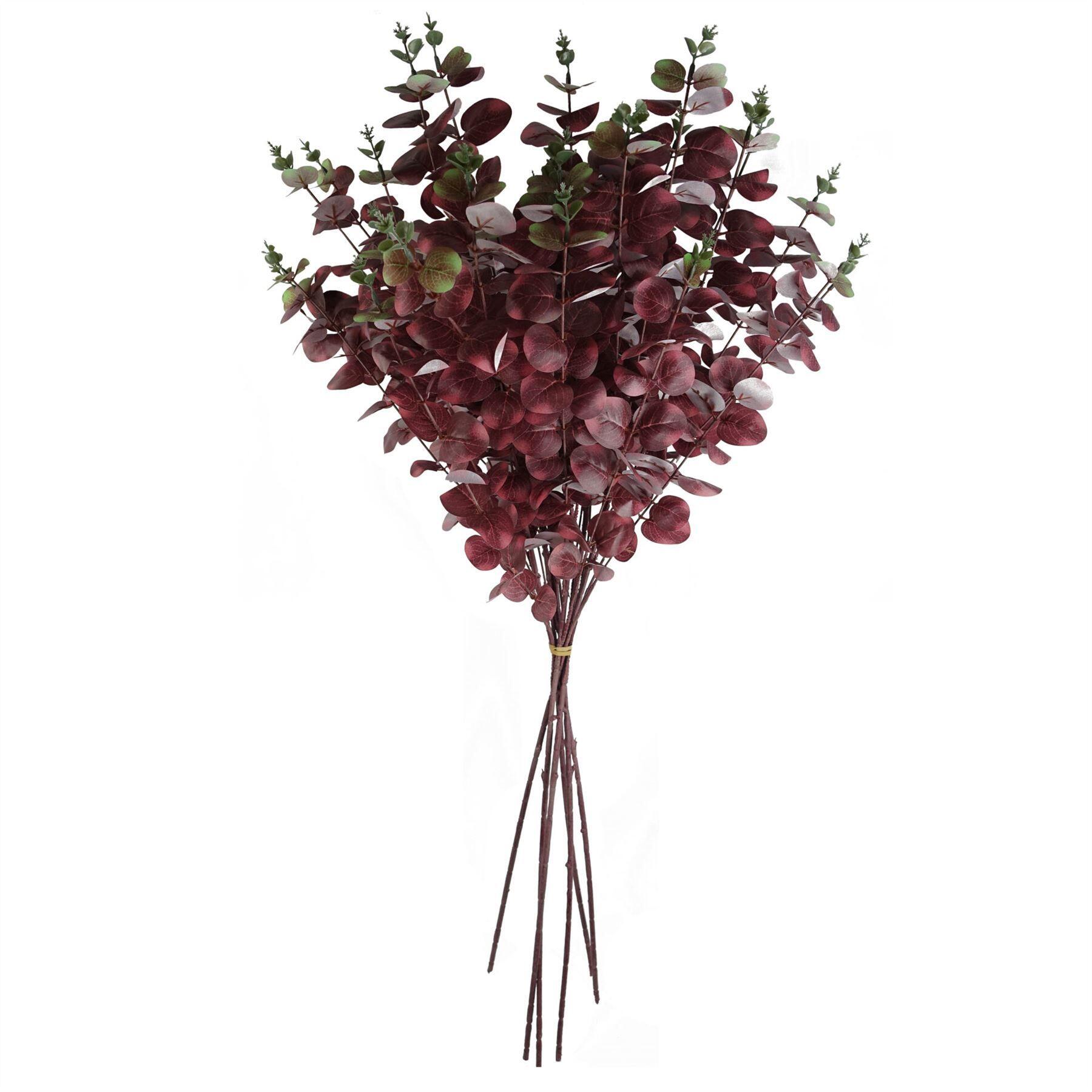 artificial burgundy eucalyptus foliage 100cm product image