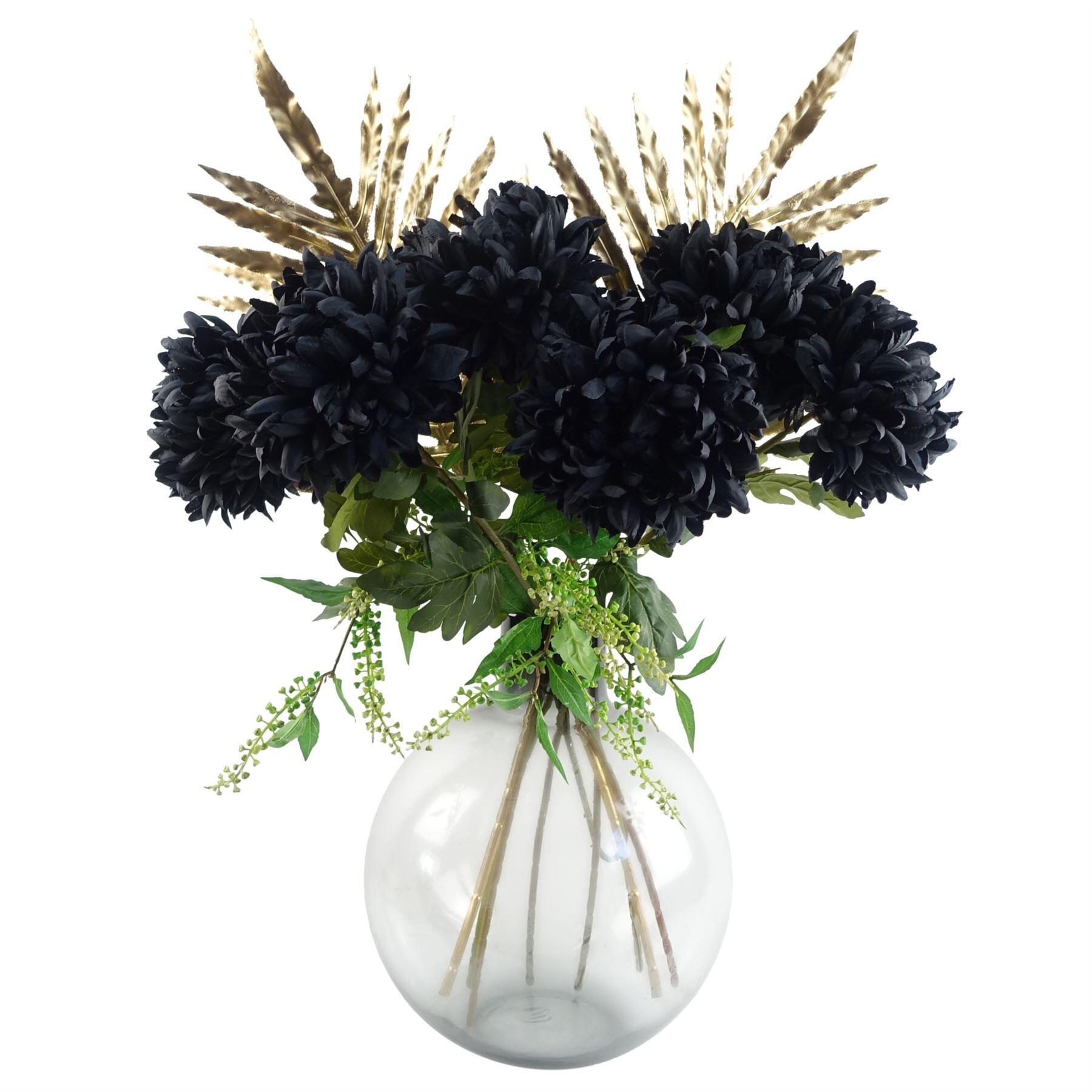 bundle glass 95cm vase chrysanthemum black ball product image