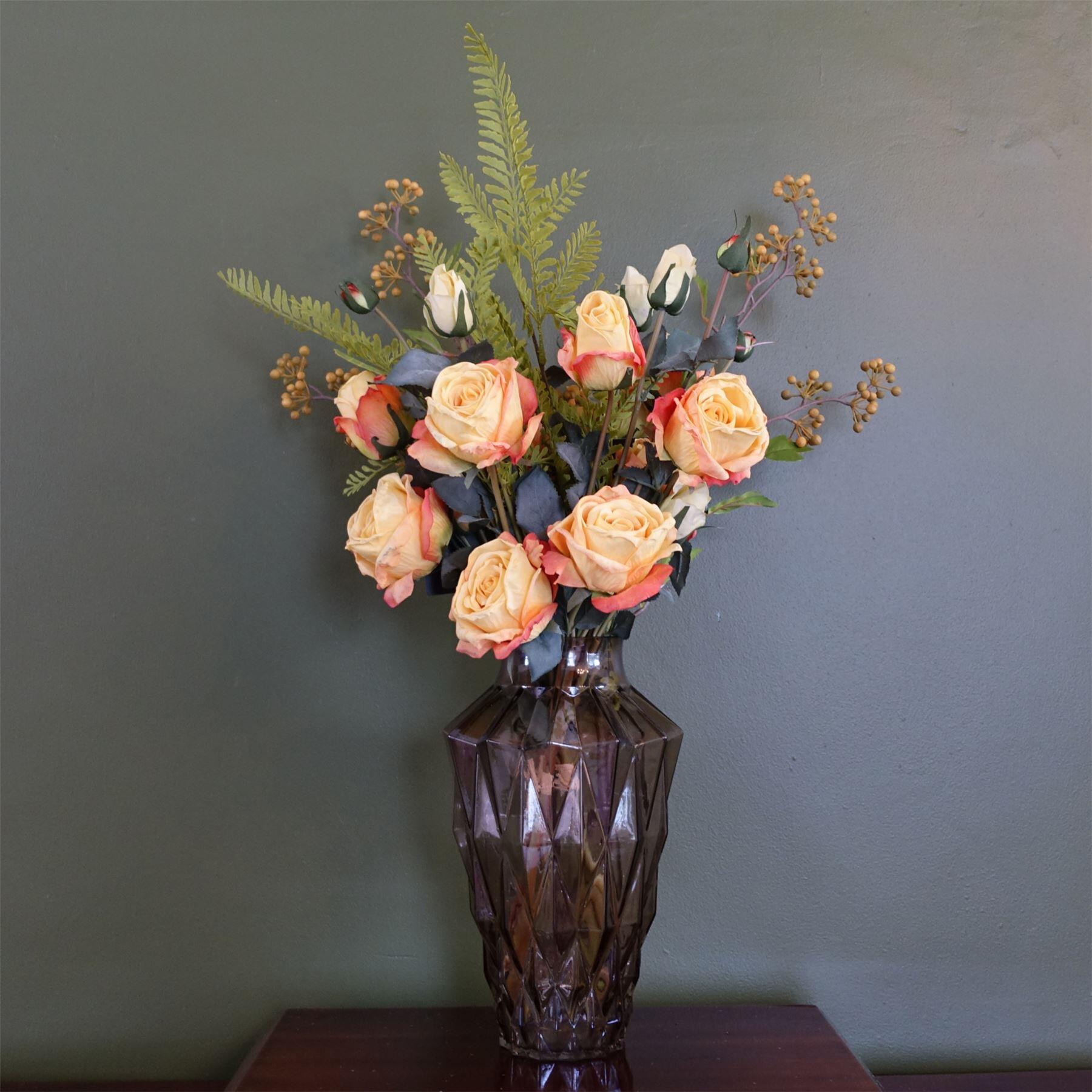 yellow glass 65cm display geometric rose vase product image