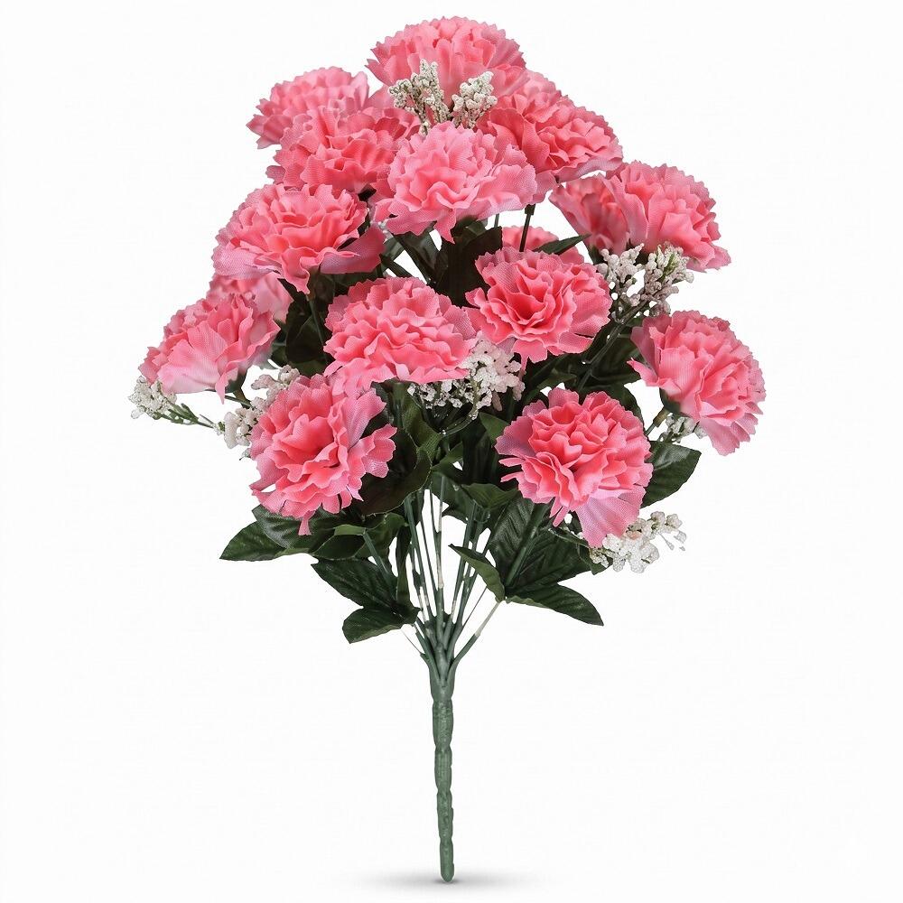 pink carnation artificial flower bouquet bush bunch