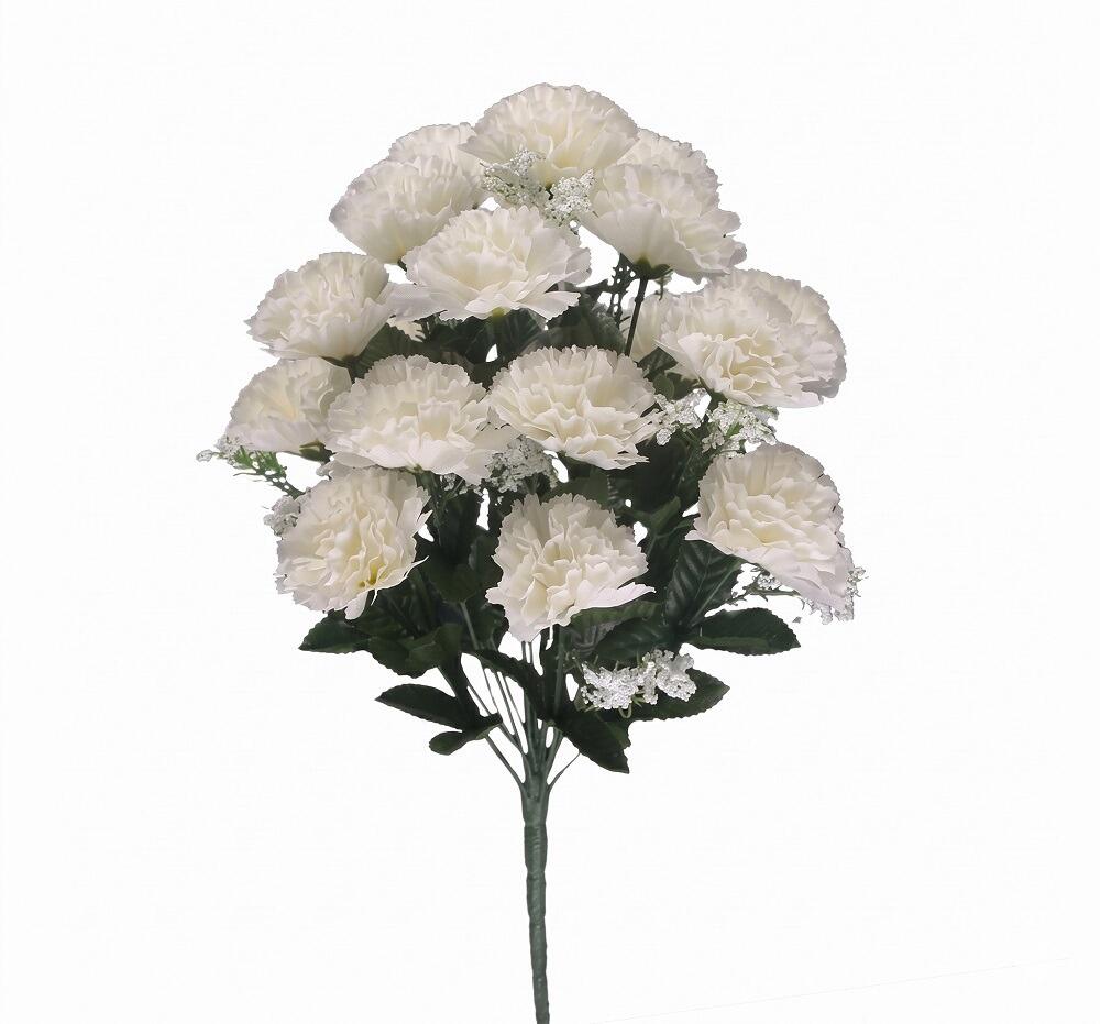 ivory carnation artificial flower bouquet bush bunch