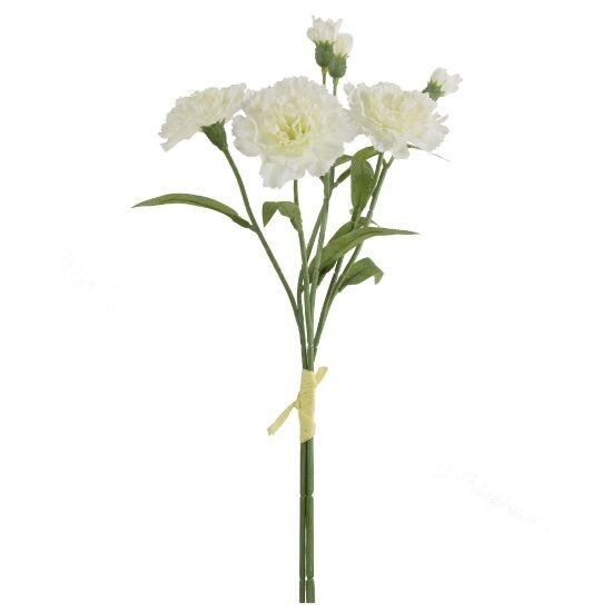 Artificial Flowers 40cm Carnation Bundle Ivory 3 Stems