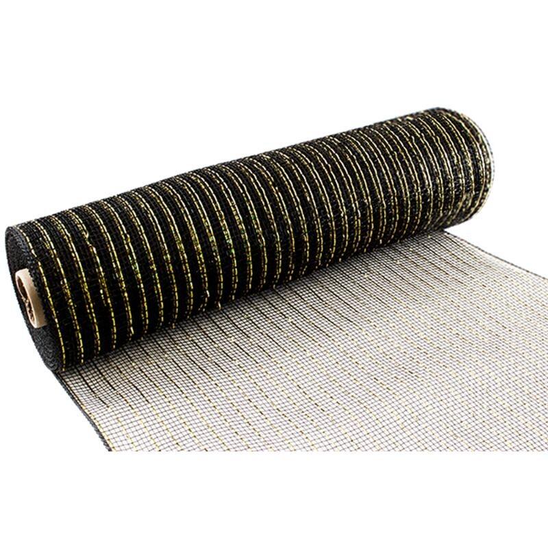 Eleganza Black Gold Deco Mesh 10 inch x 9.1m