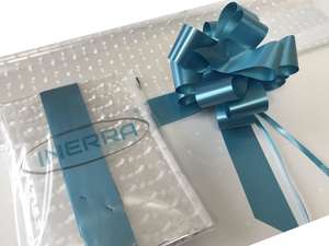 turquoise hamper wrapping kit gift basket christmas cellophane wrap and bow