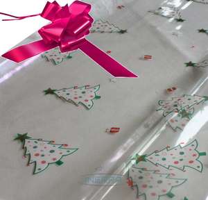cerise hamper wrapping kit christmas trees cellophane wrap