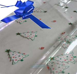 royal blue hamper wrapping kit christmas trees cellophane wrap