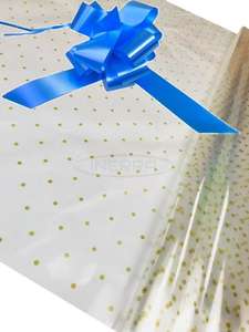 mid blue Hamper Cellophane and Large Aqua Bow for Wrapping Hampers