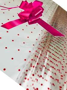 cerise cellophane hamper wrap bow kit pack red dot christmas