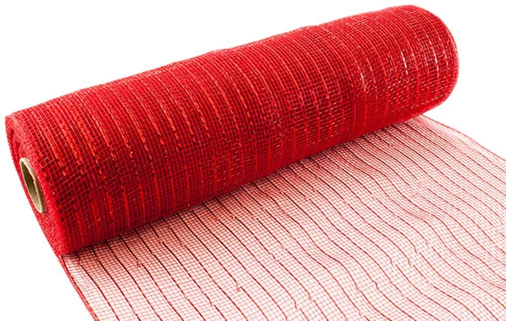 red Red Deco Mesh for Wreath Making  10" Width