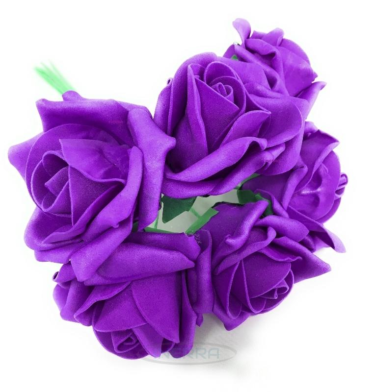 purple colourfast foam roses