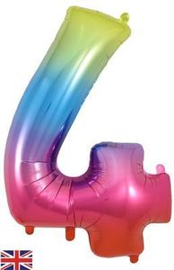 giant large rainbow number foil helium birthday party balloon 4