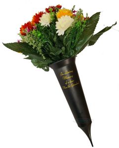 nan grandad grave vase spike with flowers