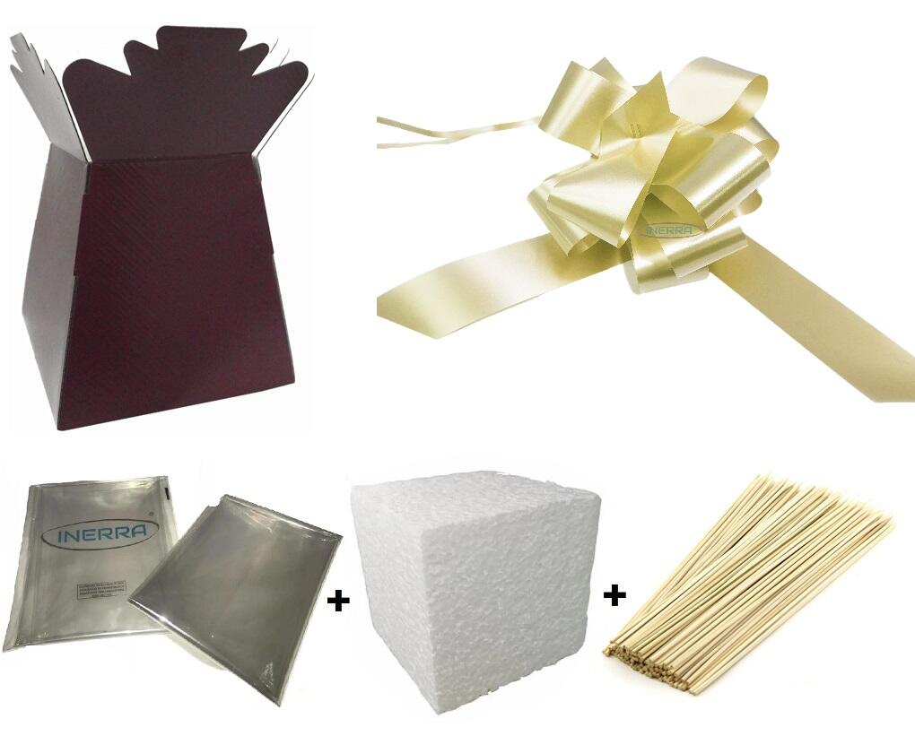 burgundy chocolate bouquet boxes with foam