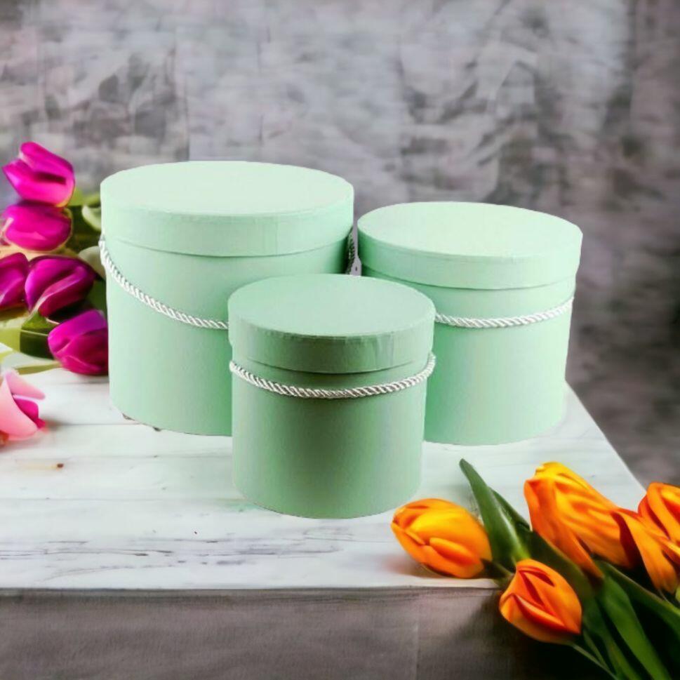 Green Florist Hat Boxes for Flowers