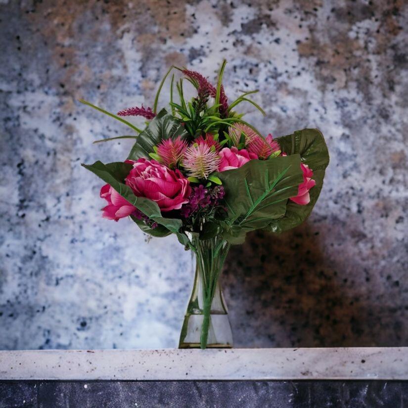 artificial rose and peony bouquet flowers