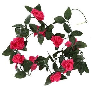 pink roses garland artificial wedding flowers