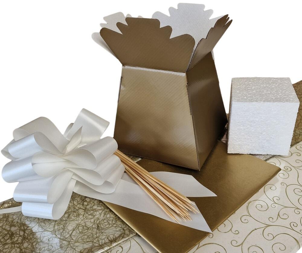 gold florist box for making bouquets