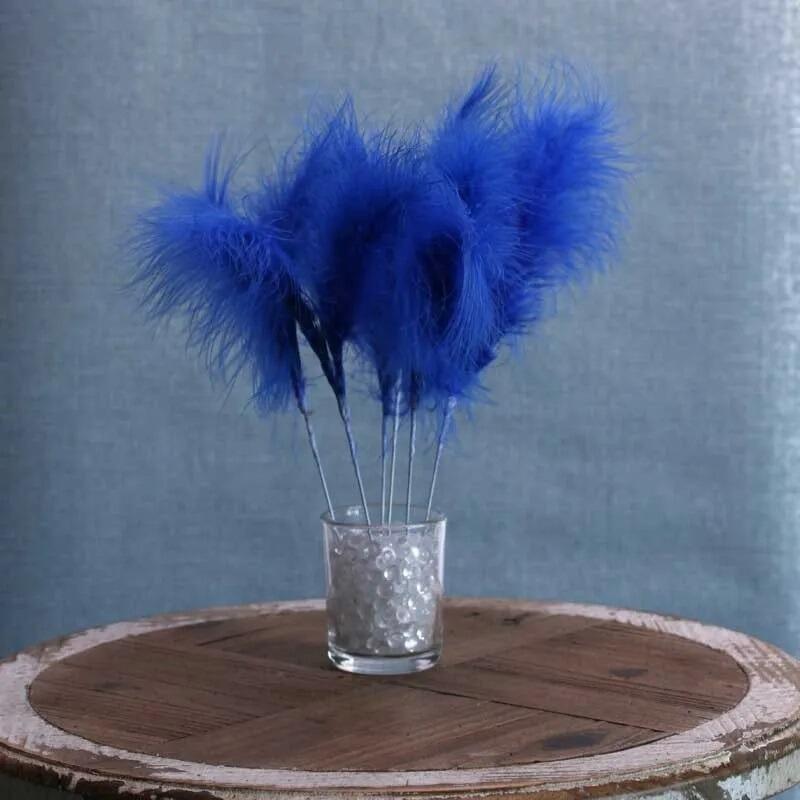 royal blue artificial feather stem for decoration