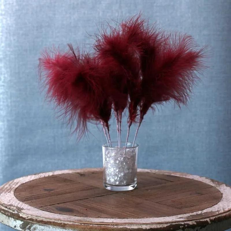 burgundy artificial feather stems decoration craft