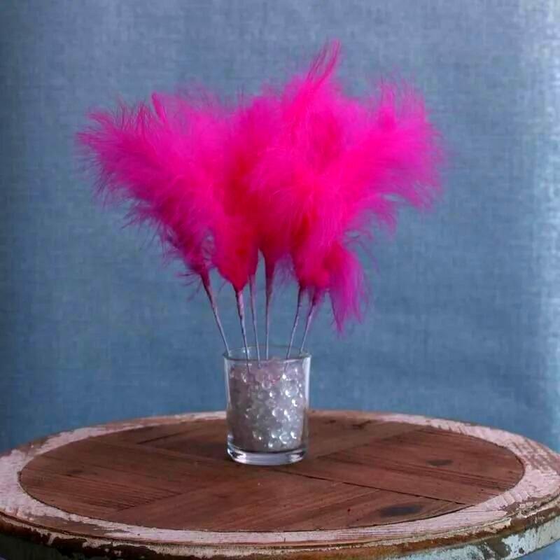 pink feather stems for decoration