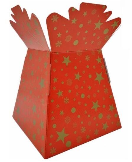 red christmas flower box for bouquet making